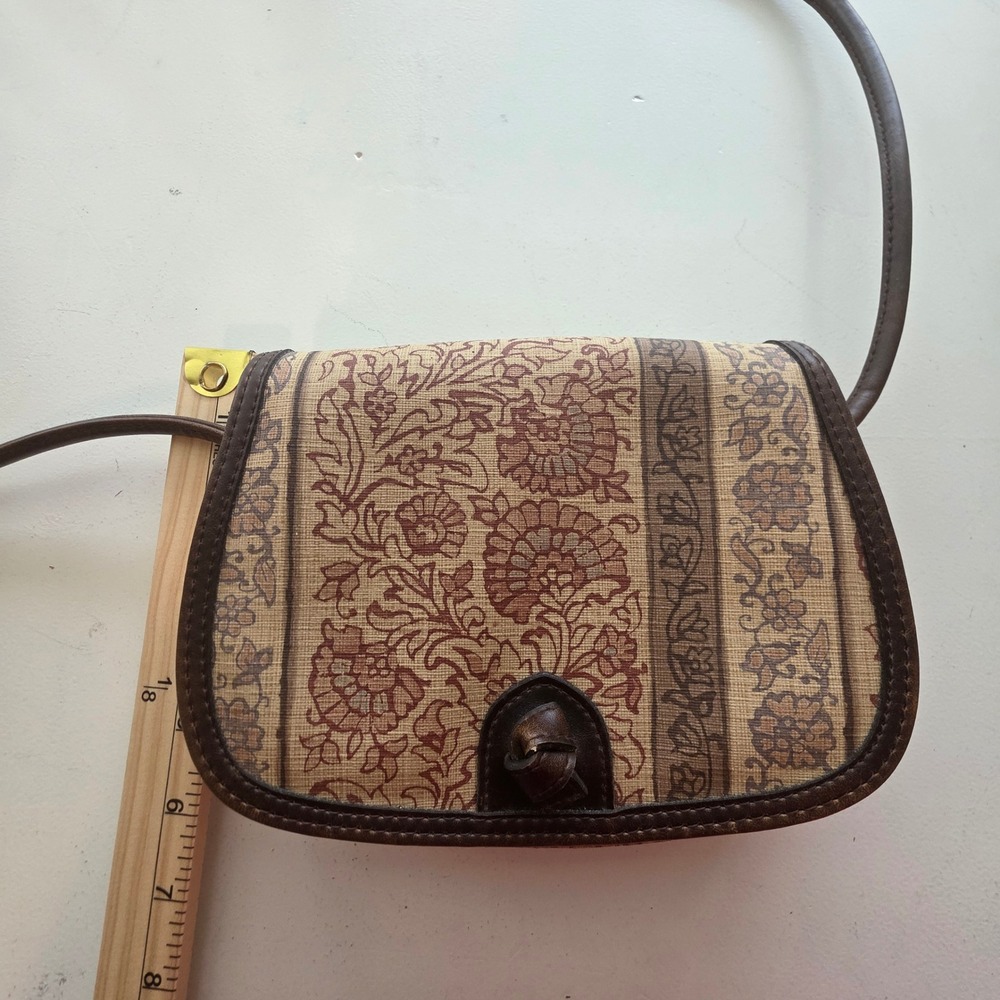 Liz Claiborne Bag Vintage Y2K Crossbody Brown Floral Cottagecore Boho Small - Picture 10 of 15